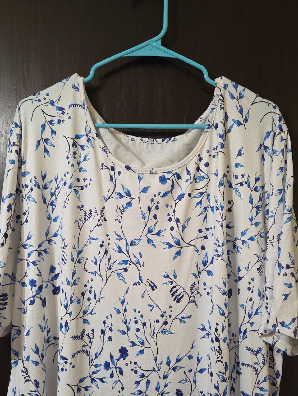 no brand name dress long blue and white floral 4X